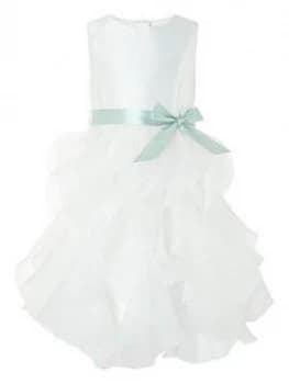Monsoon Girls Cannes Ivory Organza Ruffle Dress