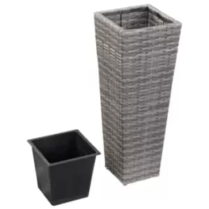 Vidaxl Garden Raised Bed 30x30x80cm Poly Rattan Grey