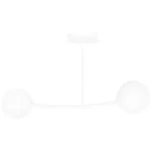 Emibig Halldor White Globe Ceiling Light with White Glass Shades, 2x E14