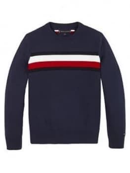 Tommy Hilfiger Boys Flag Knitted Jumper - Navy