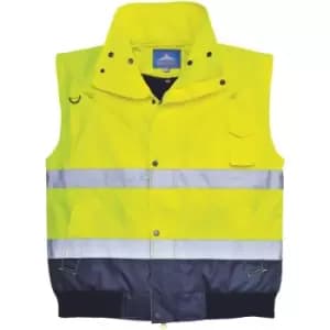 Portwest Mens 3 In 1 Hi-Vis Bomber Jacket (C465) / Workwear (3XL) (Yellow/Navy) - Yellow/Navy