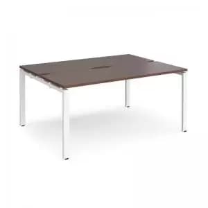 Adapt back to back desks 1600mm x 1200mm - white frame and walnut top