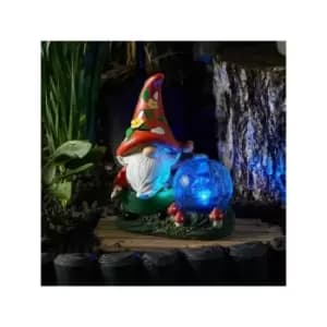 Solar Garden Ornament Woodland Wizard Colour Changing LED Light Up Ball