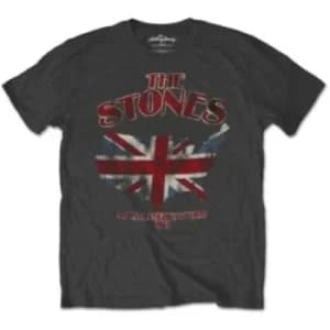Rolling Stones Union Jack US Map Mens Charcoal TS: XXL
