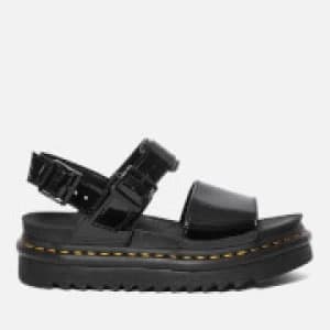 Dr. Martens Womens Voss Patent Sandals - Black Patent - UK 6