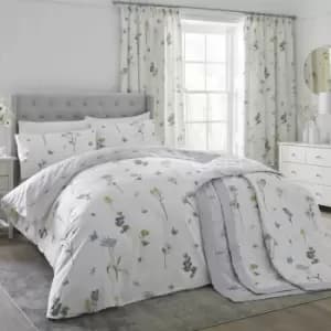Dreams & Drapes Emelia Floral Print Easy Care Reversible Duvet Cover Set, Blue, King