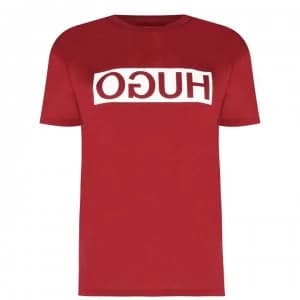 Hugo Boss Demali Reversed Logo T-Shirt Open Red Size L Men