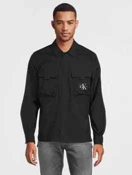 Calvin Klein Jeans Utility Cargo Overshirt - Black Size M Men