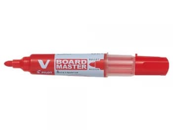Pilot V-Board Master Begreen Medium Bullet Tip Whiteboard Marker 4.0mm Tip Width 2.2mm Line Width Red Ref 454101002-1 Pack of 10 Pens