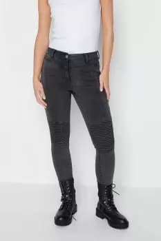 Petite Skinny Biker Jeans