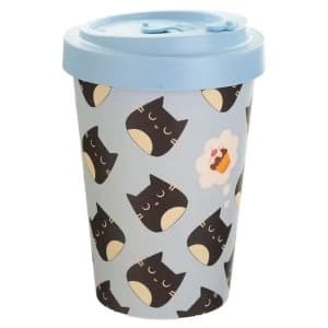 Feline Fine Cat Reusable Screw Top Bamboo Composite Travel Mug
