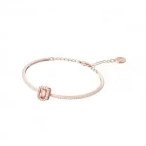 Millenia Octagon Cut Zirconia Pink Rose Gold-tone Plated Bangle 5620555