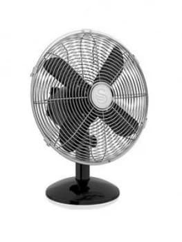 Swan Sfa12620Bn Retro 12" Desk Fan - Black