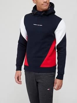 Tommy Sport Blocked Seasonal Hoodie - Navy/Red/White, Navy/Red/White Size M Men