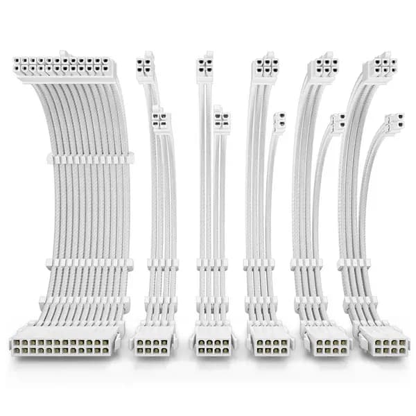 Antec Antec White PSU Extension Cable Kit - 6 Pack (1x 24 Pin 2x 4+4 Pin 3x 6+2 Pin) 0-761345-77697-4