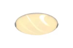 Flush Ceiling 40cm, 1 x 24W LED, 3000K, 1404lm, Polished Chrome, White