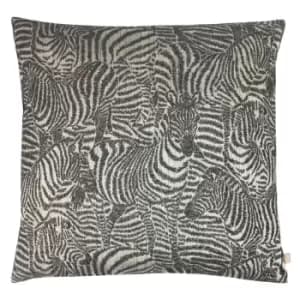 Kai Hector Polyester Filled Cushion Viscose Polyester Cotton Ebony
