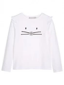 Mintie by Mint Velvet Girls Animal Face Long Sleeve T-Shirt - Ivory, Size Age: 9-10 Years, Women
