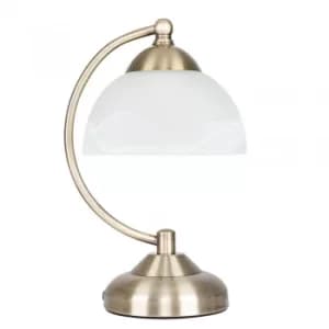Stamford Table Lamp with Glass Shade in Antique Brass
