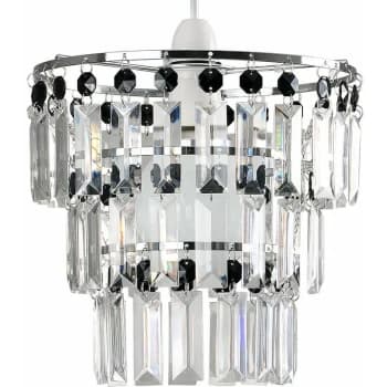 Minisun - 3 Tier Ceiling Pendant Light Shade with Acrylic Jewel Droplets - Black