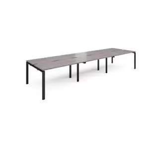 Adapt triple back to back desks 4200mm x 1200mm - Black frame and grey
