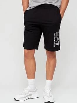 EA7 Emporio Armani Visibility Logo Jersey Shorts - Black Size M Men