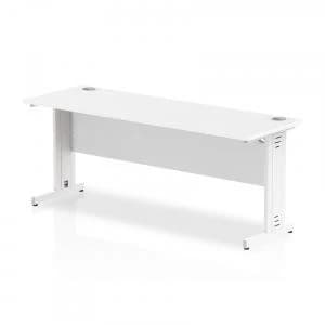 Trexus Desk Rectangle Cable Managed White Leg 1800x600mm White Ref