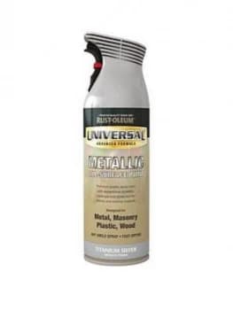 Rust-Oleum Titanium Silver Universal Metal And All-Surface Spray Paint - Titanium Silver 400Ml
