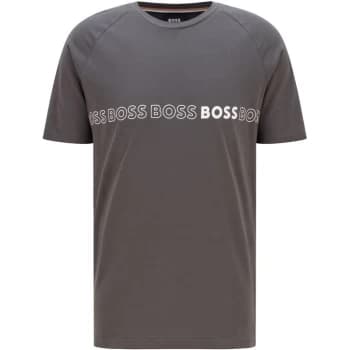Boss RN Logo Slim Fit T Shirt - Grey