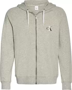 Calvin Klein Knitted Zip-up Hoodie In Grey - Size XL