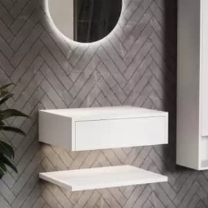 600mm White Wall Hung Countertop Basin Shelf - Lugo