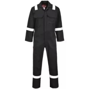 Portwest Bizweld Iona Flame Resistant Work Overall/Coverall (XL/R) (Black) - Black