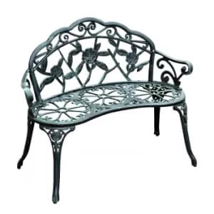 Outsunny Cast Aluminum Garden Bench Patio Chair