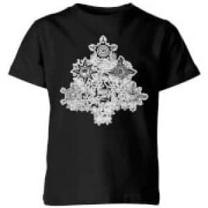 Marvel Shields Snowflakes Kids Christmas T-Shirt - Black - 11-12 Years