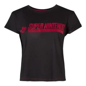 Nintendo - Snes Logo Womens Large T-Shirt - Black