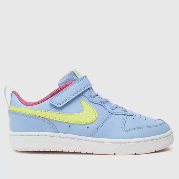 Nike pale blue court borough low 2 Girls Junior Trainers