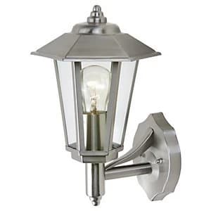 Lutec Grosvenor Stainless Steel 6 Sided Wall Lantern