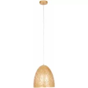 Premier Housewares - Chandelier / Ceiling Light Small Gold Pendant Lights For Ceiling / Hallway / Living Room Bell Frame Lighting For Halls / Bedroom