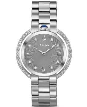 Bulova Rubaiyat Grey Dial Steel Womens Watch 96R219 96R219