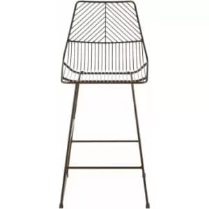 District Bronze Metal Wire Tapered Bar Chair - Premier Housewares