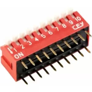 800036 DIL Switch, Piano Key 10-way 20-pin - R-tech