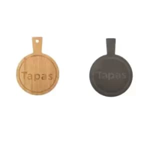 5Five Tapas Board Set Of 6 Mixed Wood And Slate Board