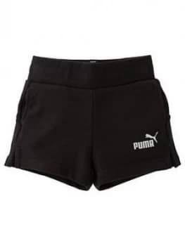 Puma Girls Essential Shorts - Black, Size 11-12 Years, Women
