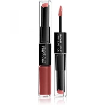 LOreal Paris Infallible 24H Long-Lasting Lipstick and Lip Gloss 2 in 1 Shade 802 - Forever Francaise 6ml
