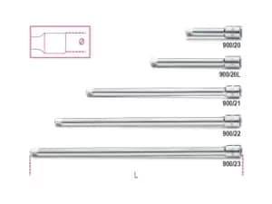 Beta Tools 900/20 1/4" Square Drive Extension Bar 50mm 009000818