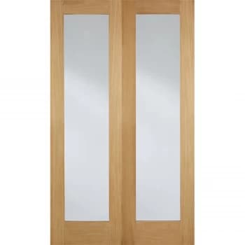 Pattern 20 Internal Glazed Unfinished Oak 1 Lite Pair Doors - 1067 x 1981mm