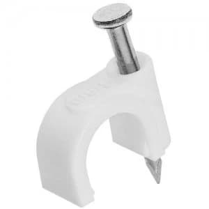 Zexum White Round Cable Clips 100 Pack - 10mm