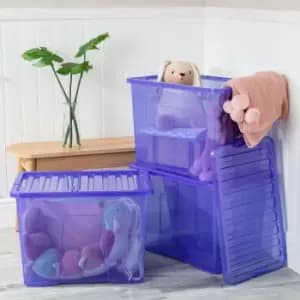 Wham Set 3 Crystal 80 Litre Box & Lid - Blue