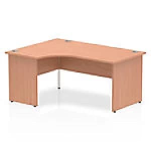 Impulse Panel End 1600 Left Hand Crescent Desk Beech
