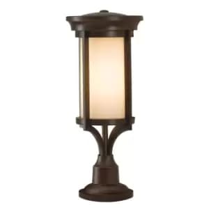 Merrill 1 Light Small Outdoor Pedestal Light Heritage Bronze IP44, E27